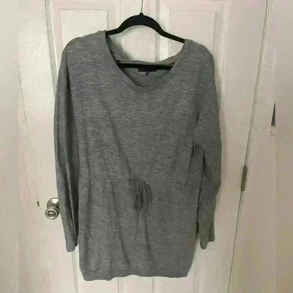 Rag & Bone Sibella Grey Knit Open Back Dress Size Large Tie Waist - Picture 1 of 9